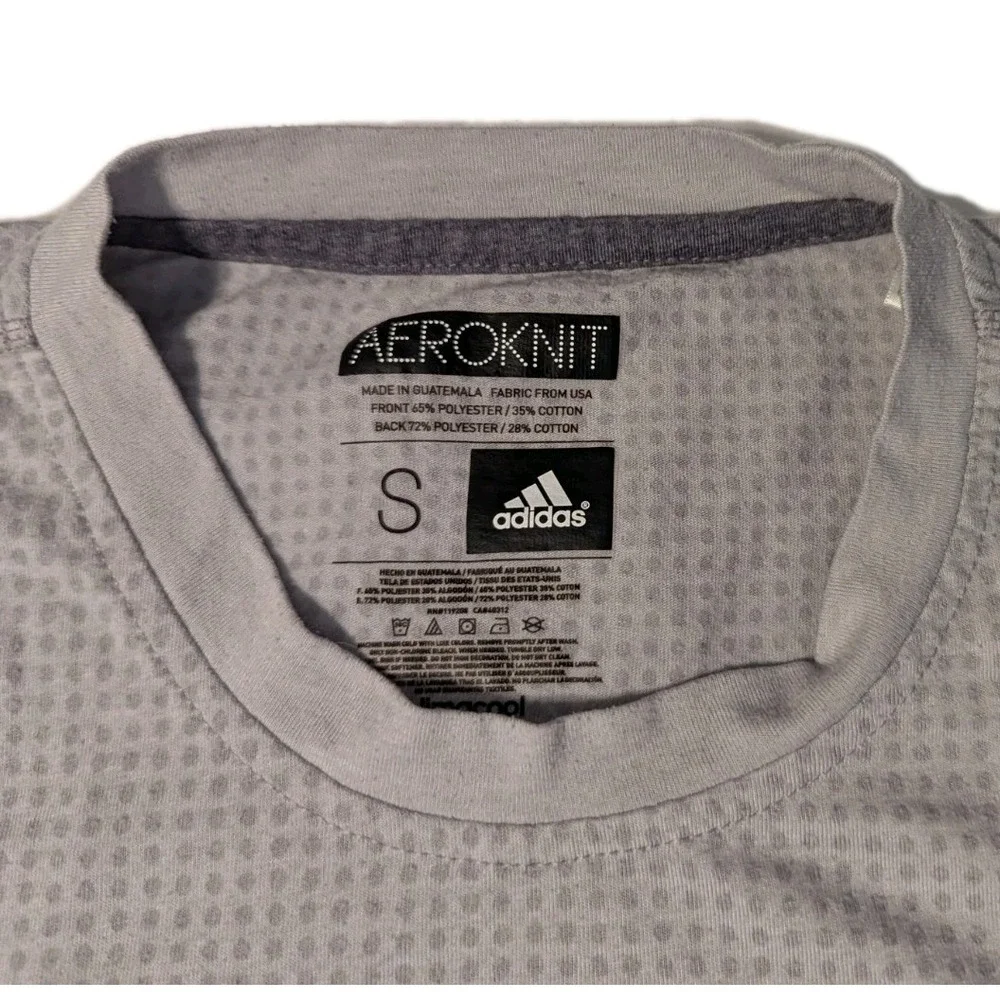 Adidas Cleveland Basketball NBA Aeroknit Climacool Gray T-Shirt Mens Small
